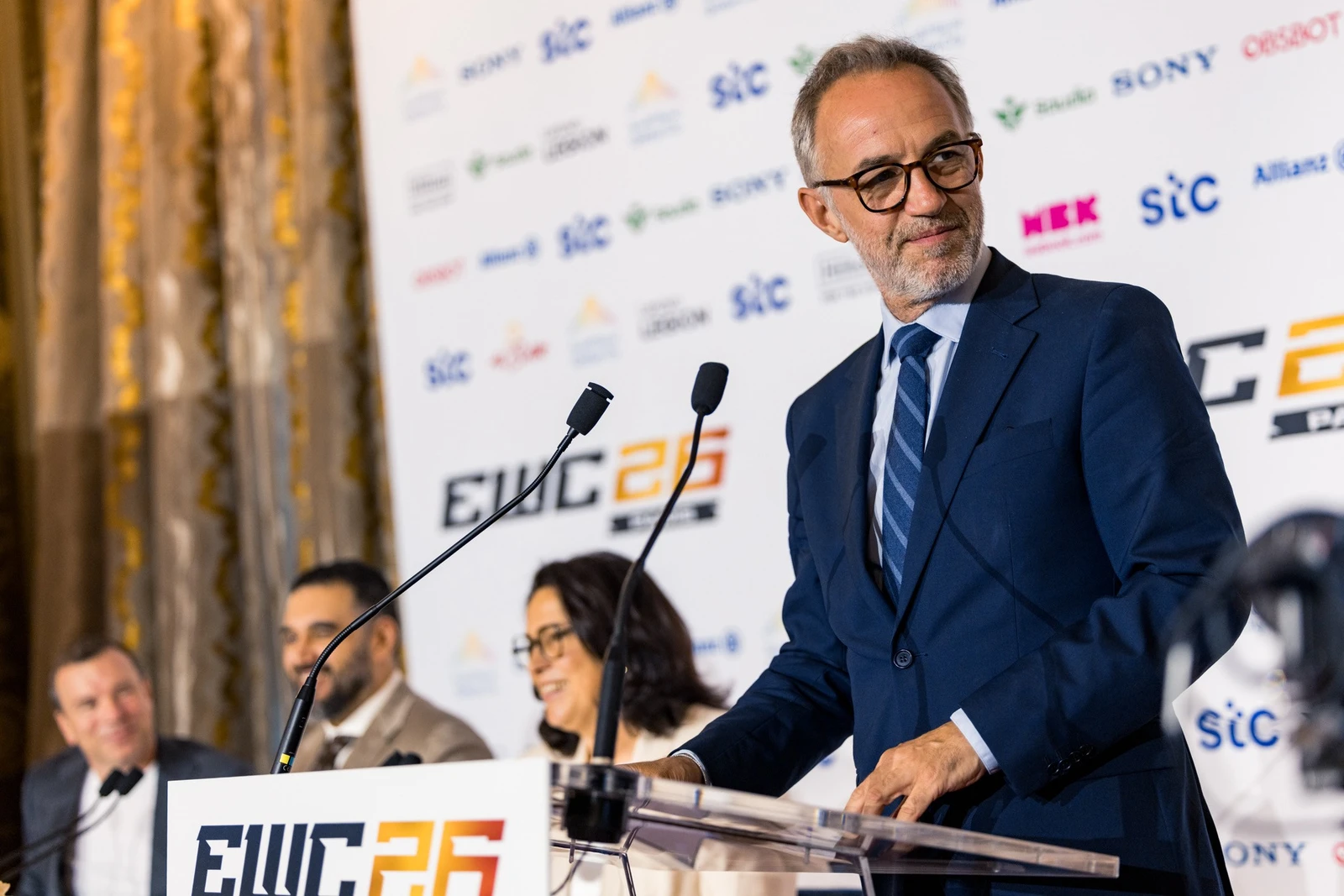 جانب من المؤتمر الصحفي للكشف عن تفاصيل كأس العالم للرياضات الإلكترونية 2026