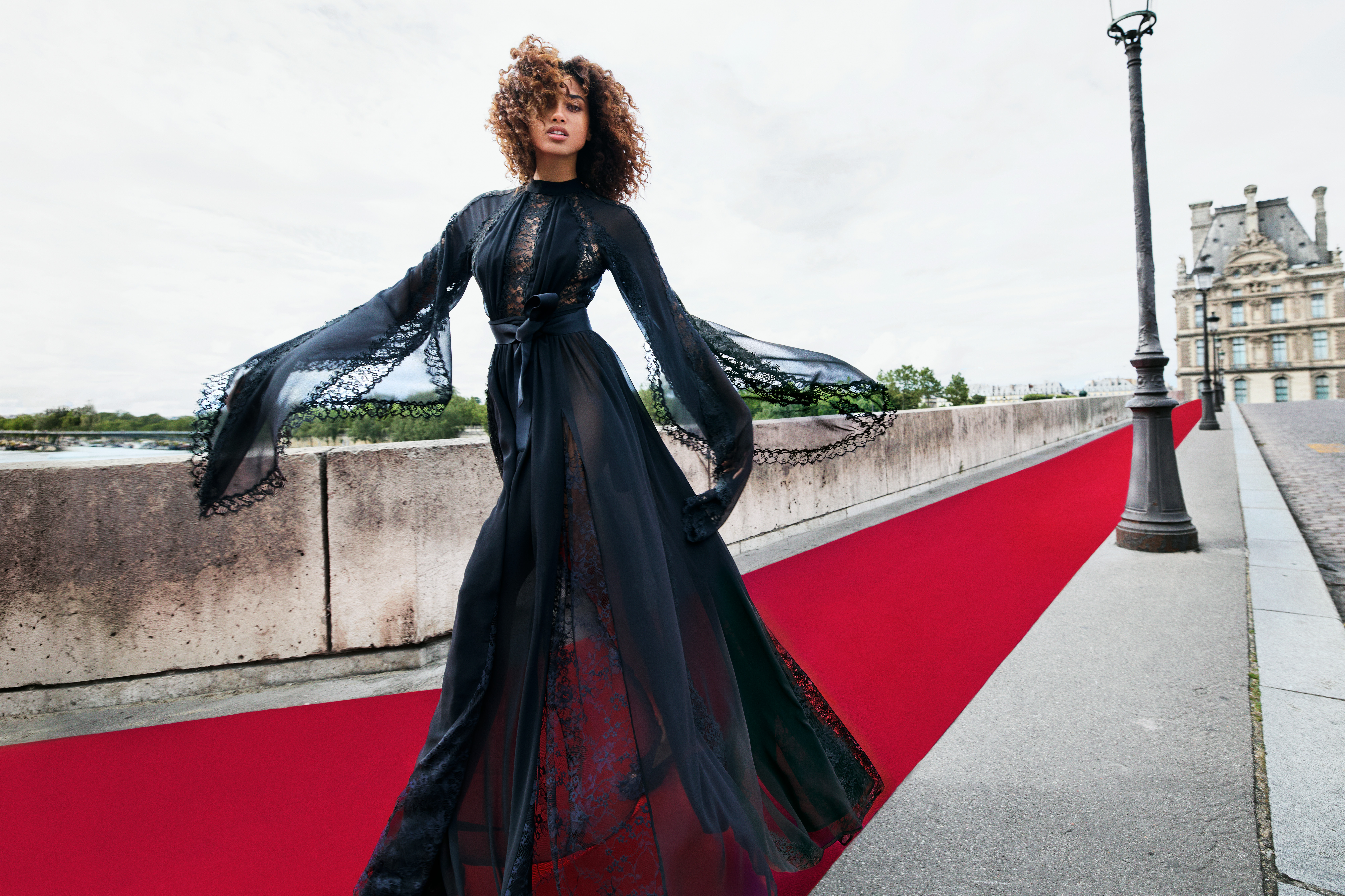 The collection includes dramatic, floor-grazing gowns. (Supplied)
