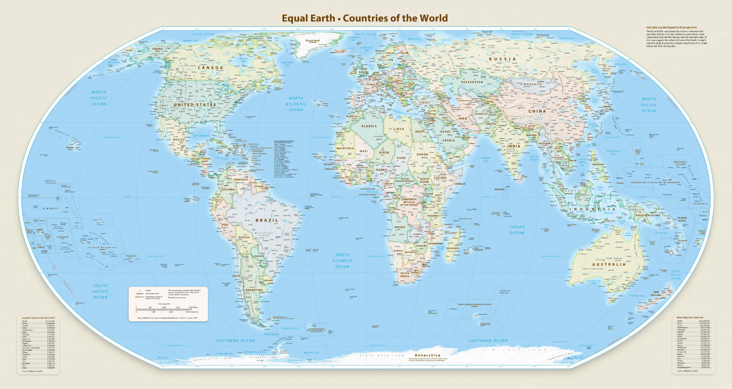 UN General Assembly adopts Equal Earth map to show true scale of continents