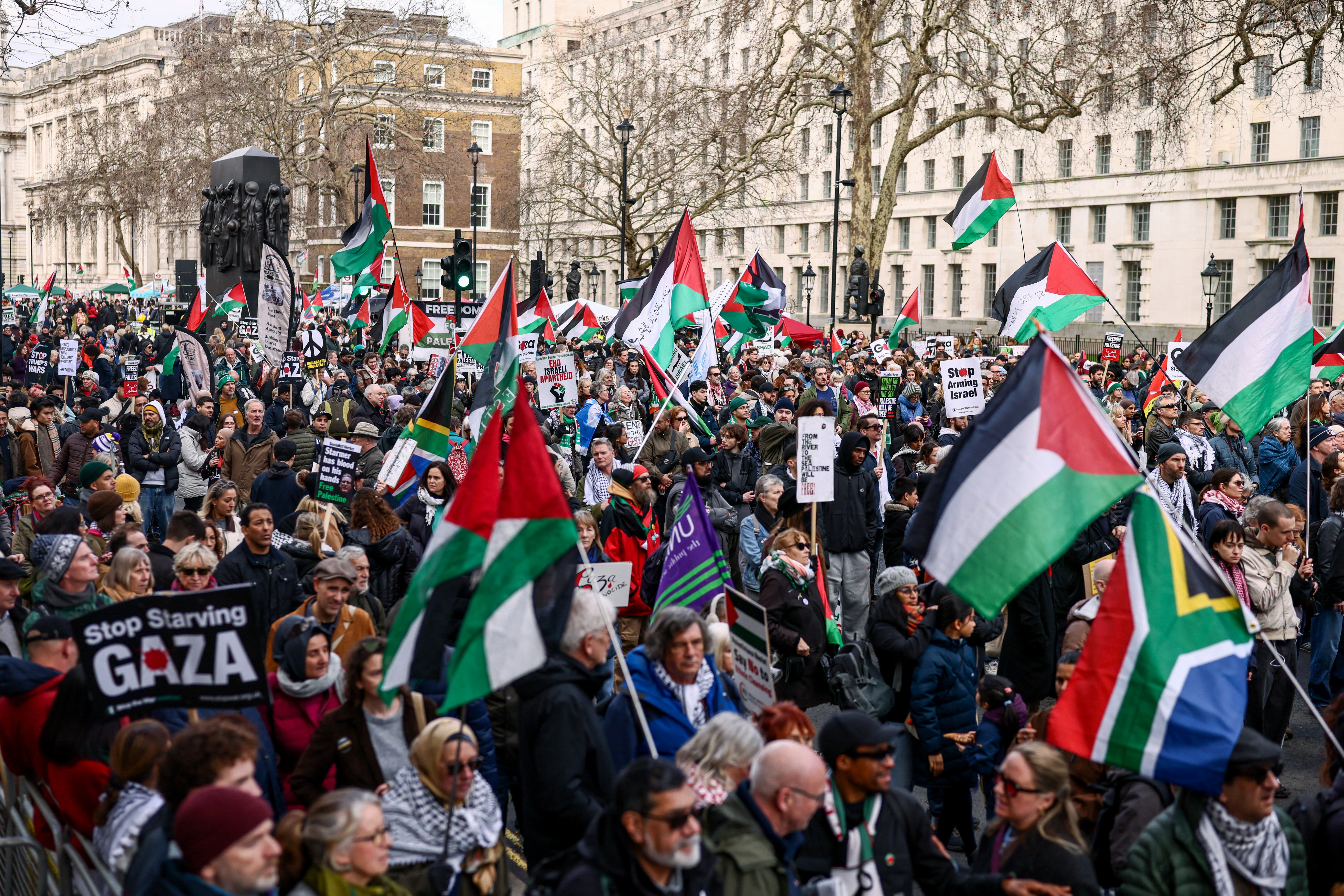 Protesters march through central London to oppose the war in Gaza. (AFP file)