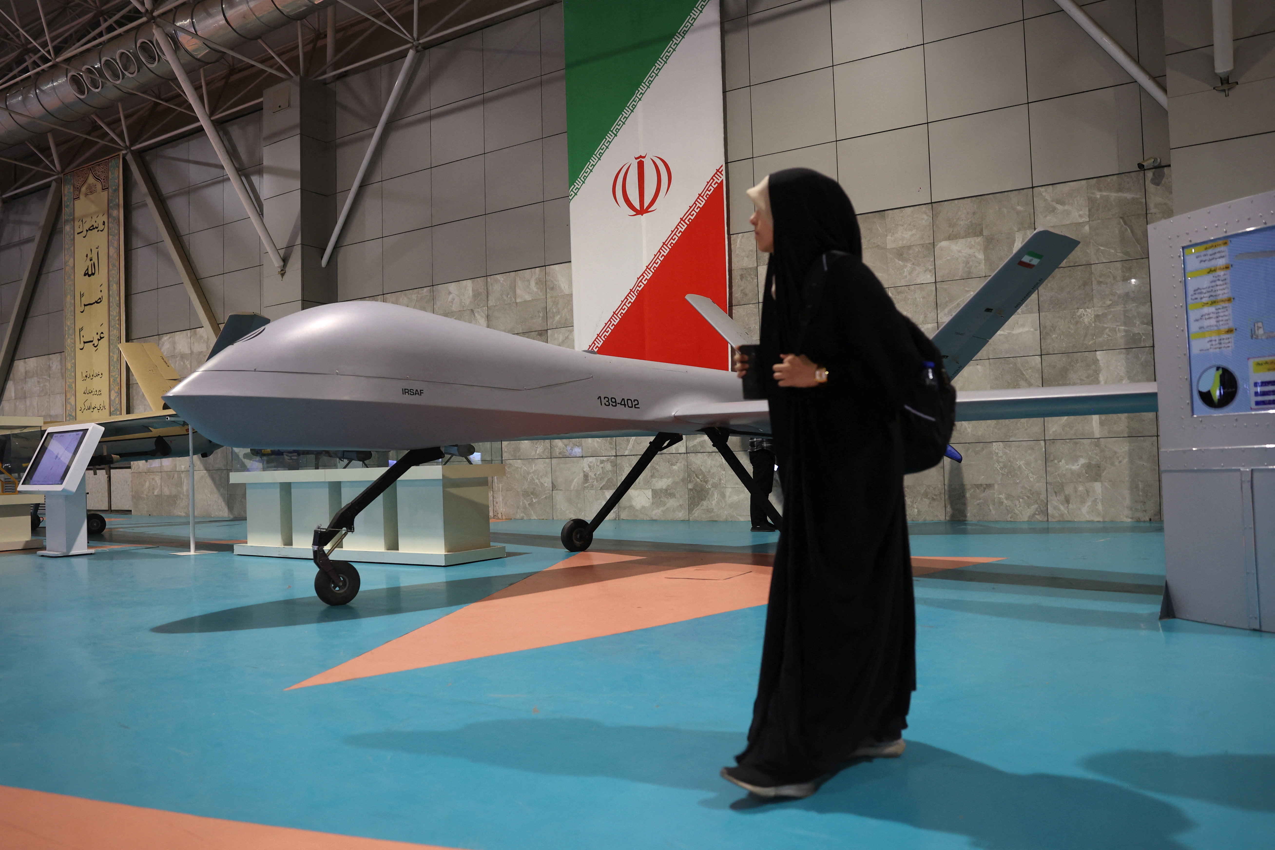 An Iranian drone is displayed at the IRGC Aerospace Force Museum in Tehran, Iran. REUTERS/File
