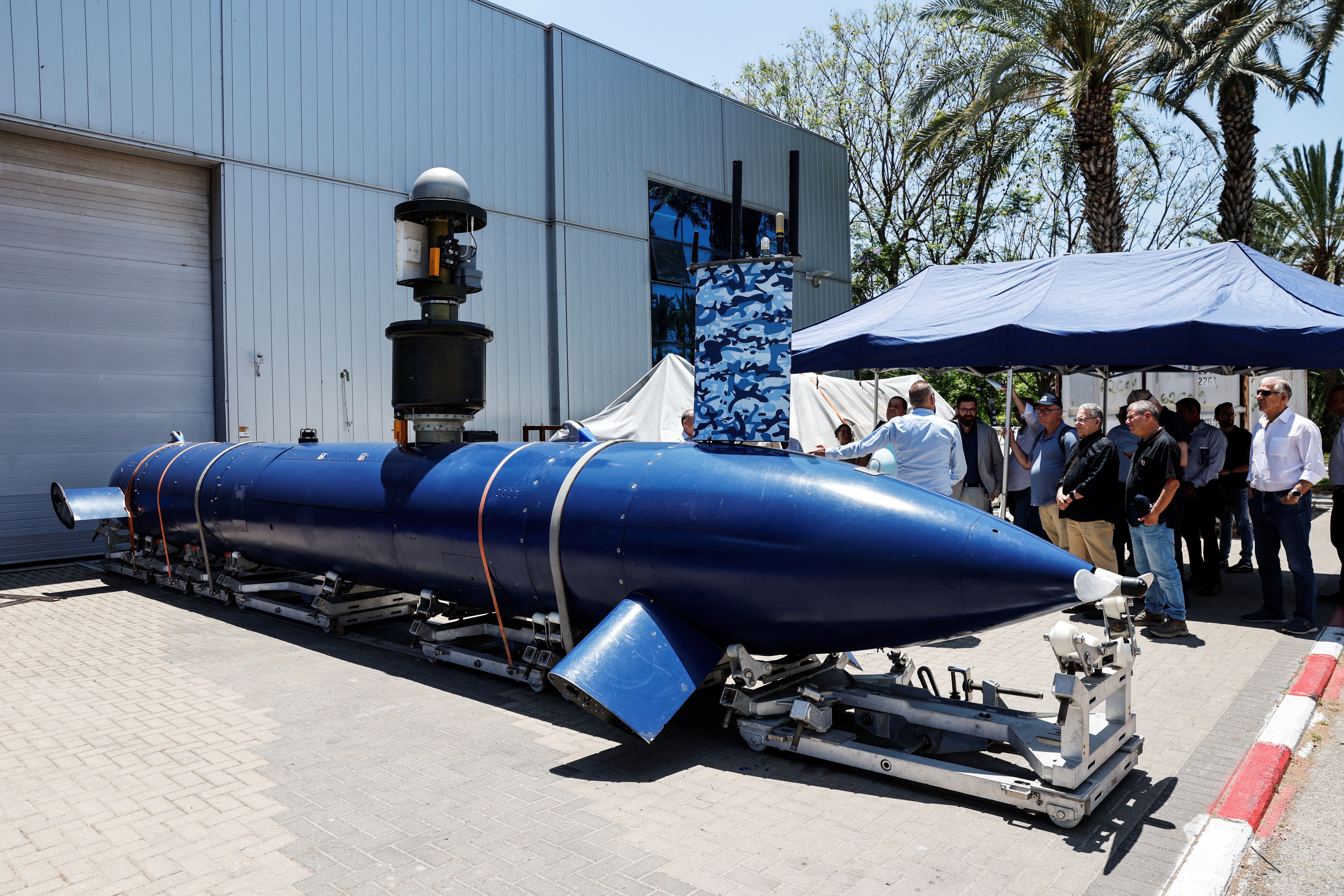 An ELTA’s BlueWhale autonomous submarine is presented to the media at the IAI’ ELTA Division in Ashdod, Israel. REUTERS/File