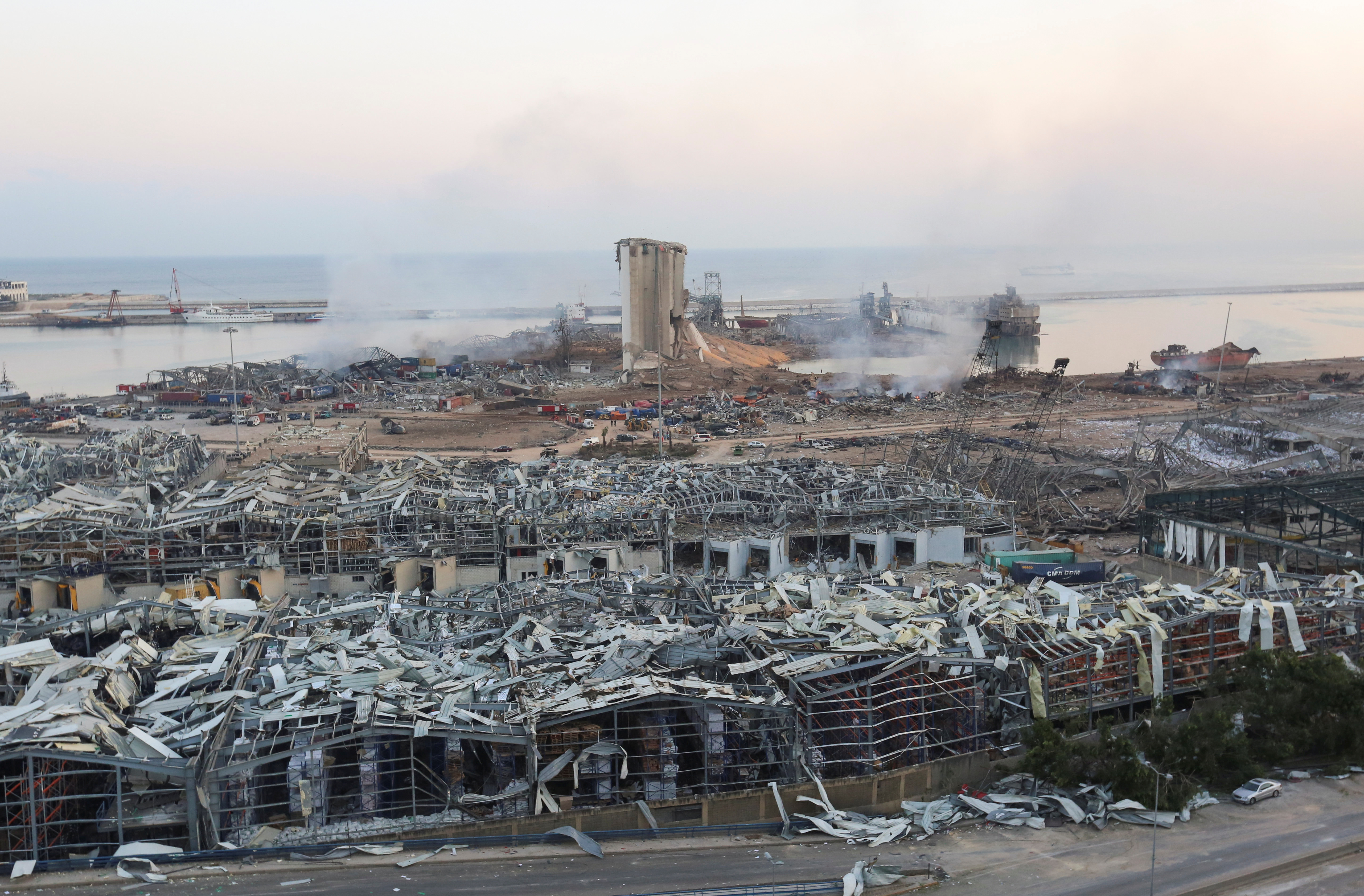 A general view shows the aftermath at the site of Tuesday's blast in Beirut's port area, Lebanon August 5, 2020. (REUTERS/File photo)
