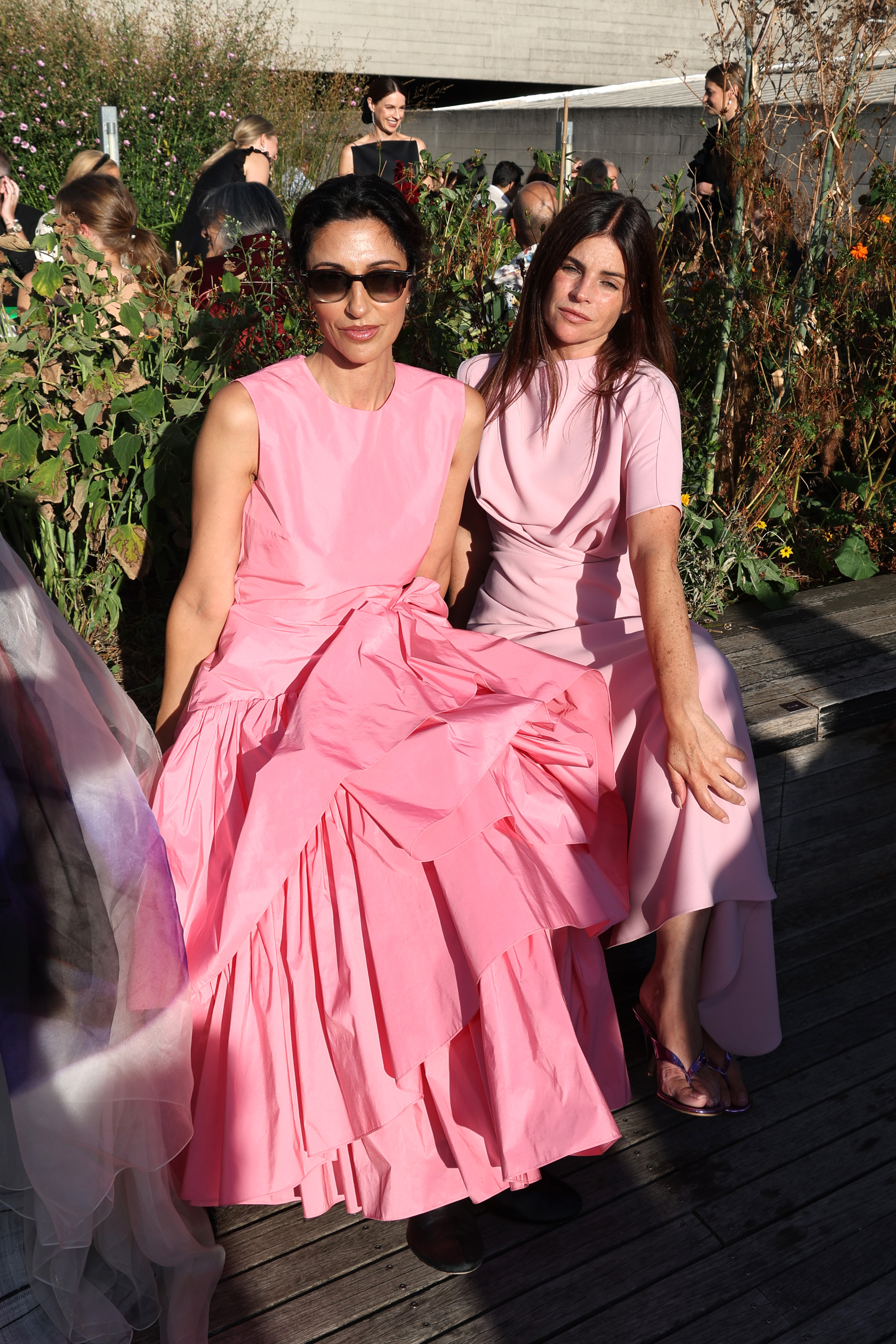 Yasmin Sewell and Julia Restoin Roitfeld attend the Roksanda show during London Fashion Week September 2026 at The National Theatre on September 20, 2026 in London. (Getty Images)