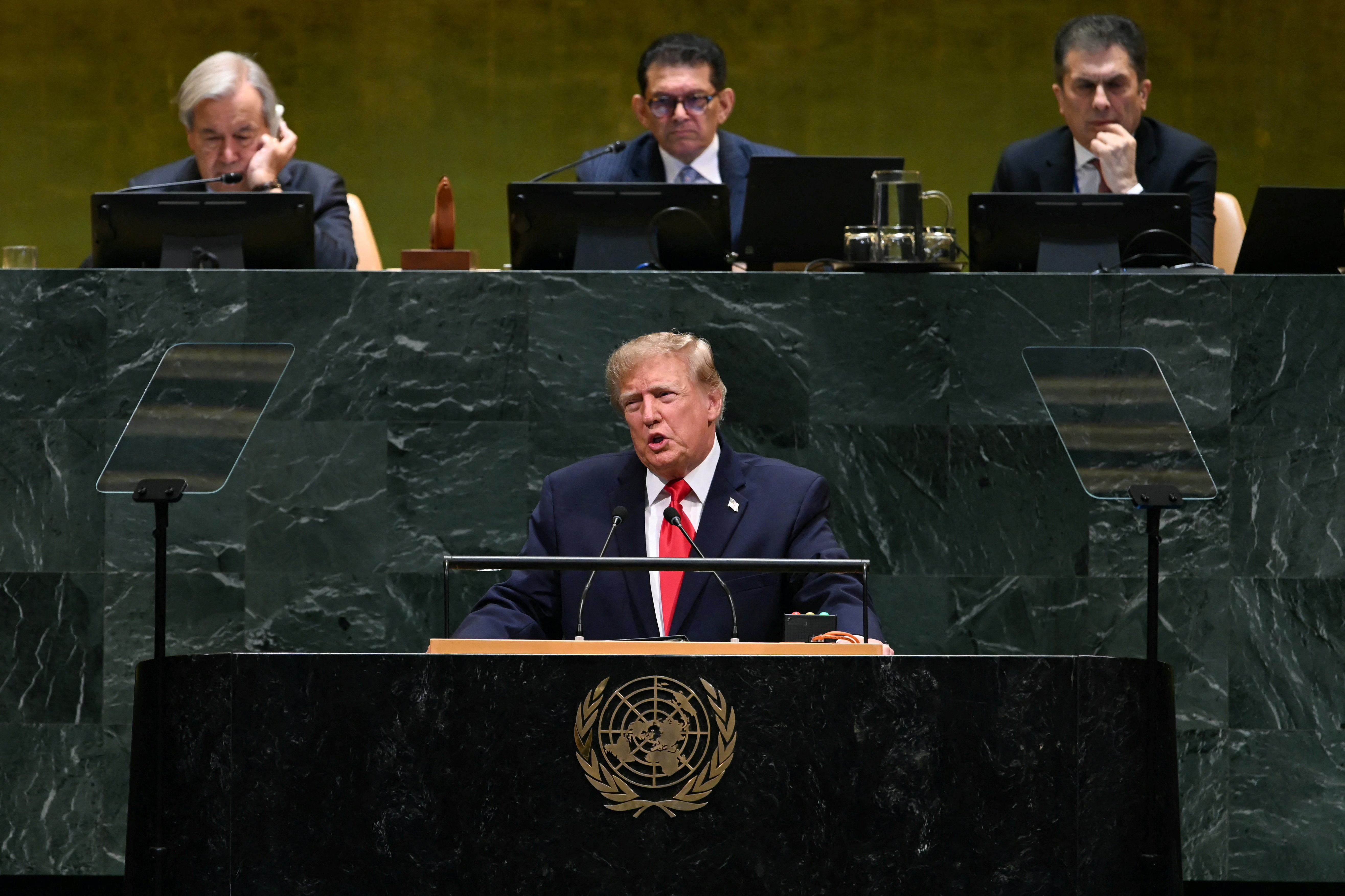 US President Donald Trump at the UN General Assembly at in New York City. (Reuters)