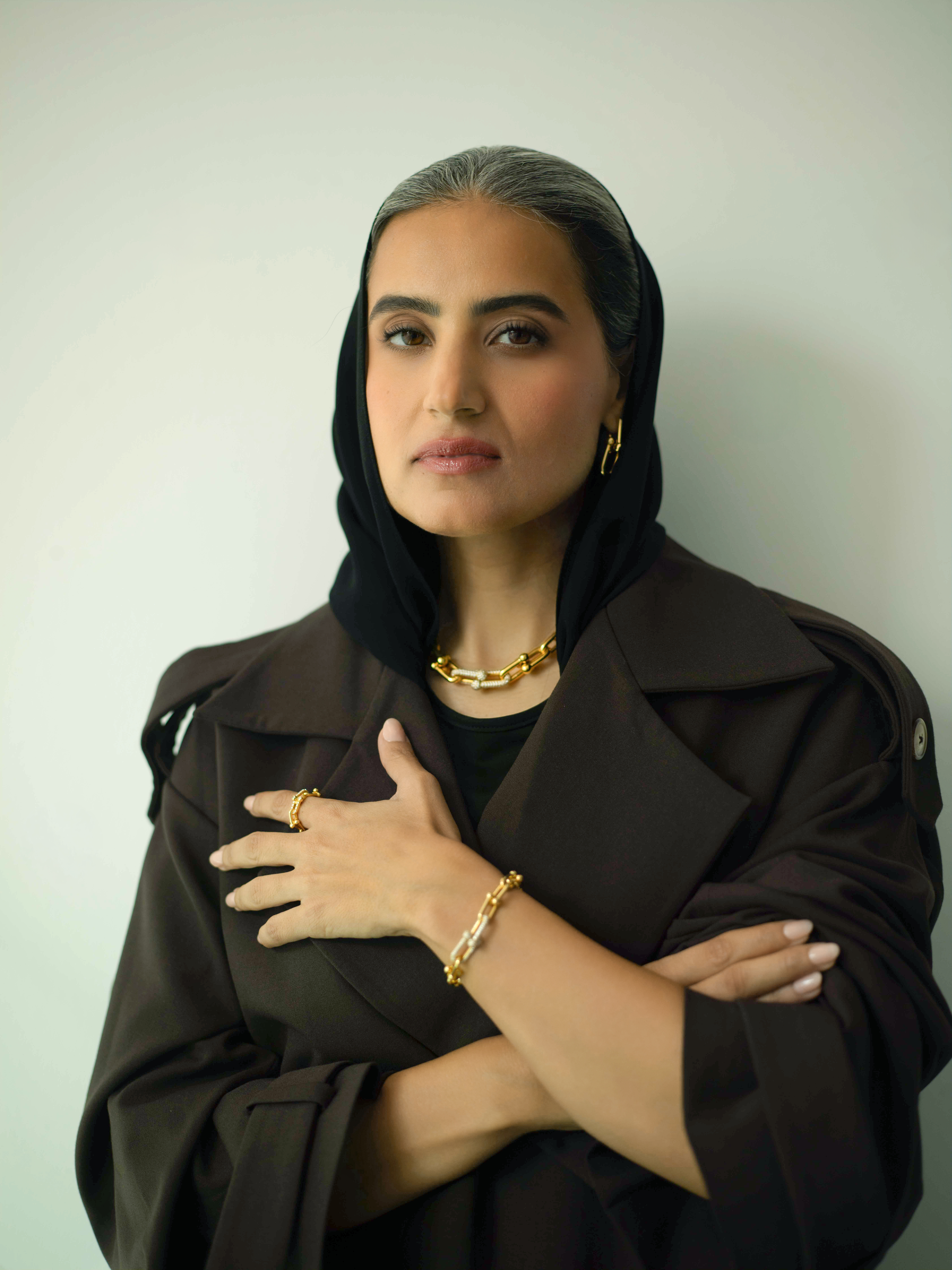 Saudi rally driver Mashael Al-Obaiden. (Tiffany & Co. and Vogue Arabia)