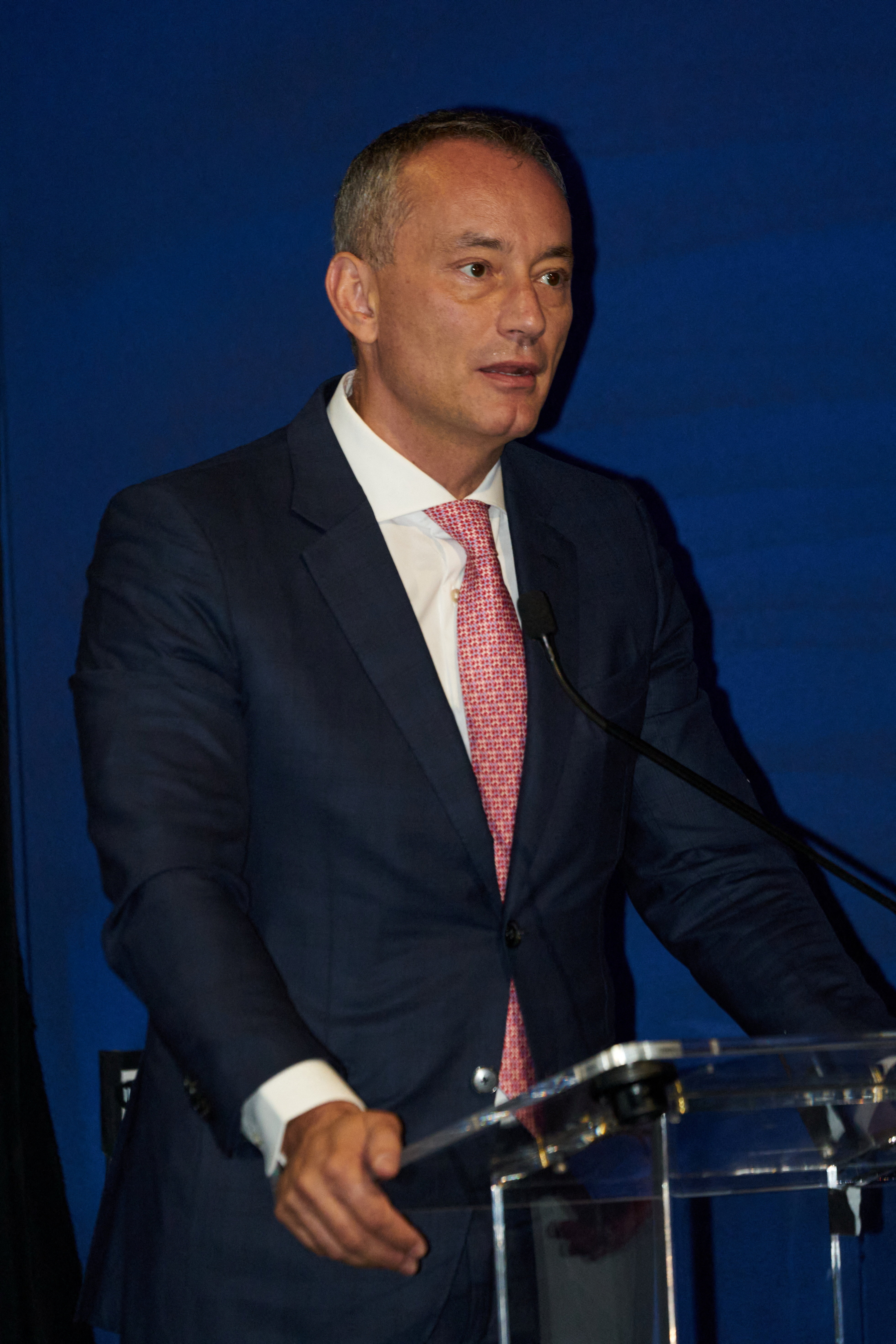 Mladenov, High Representative for Gaza, speaks during a Board of Peace panel in New York on the sidelines of UNGA. Reuters