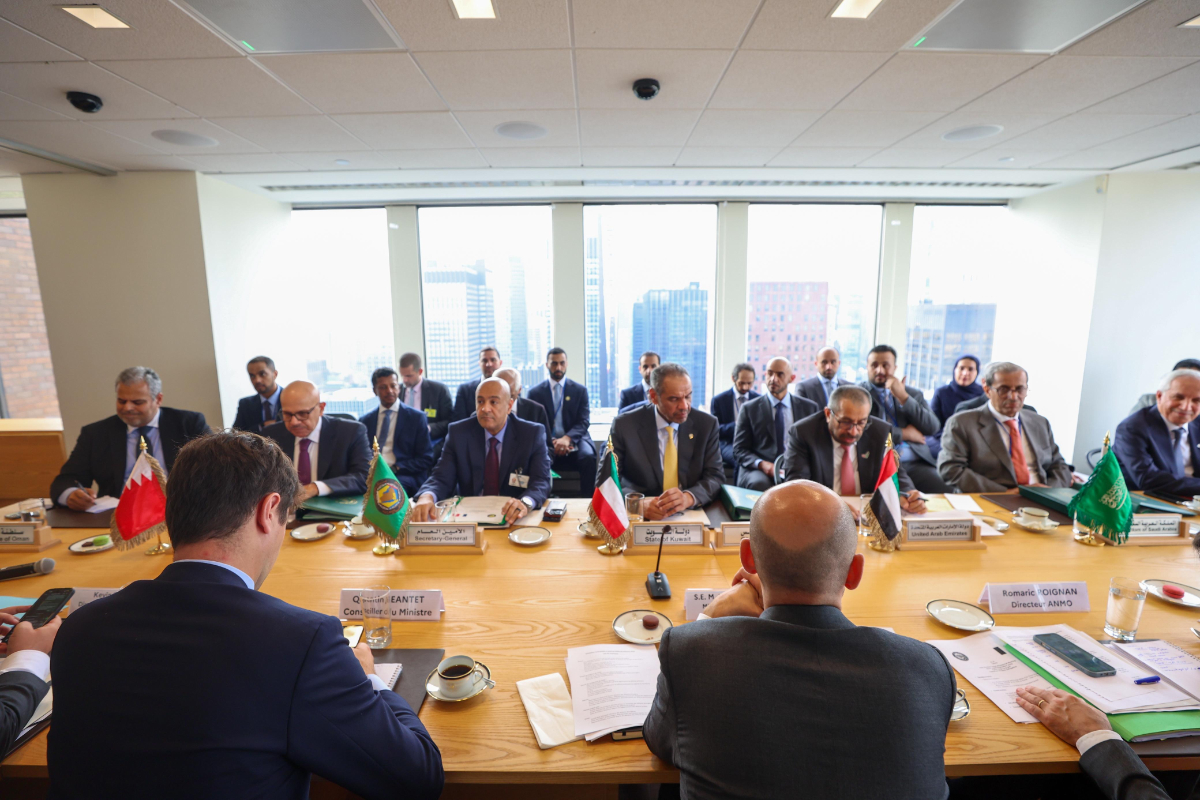 Foreign ministers of Bahrain, Kuwait, Qatar, Saudi Arabia and the UAE attended the joint ministerial meeting between the GCC and France on September 23, 2025, on the sidelines of the 80th session of the UN General Assembly in New York. (GCC Secretariat photo)