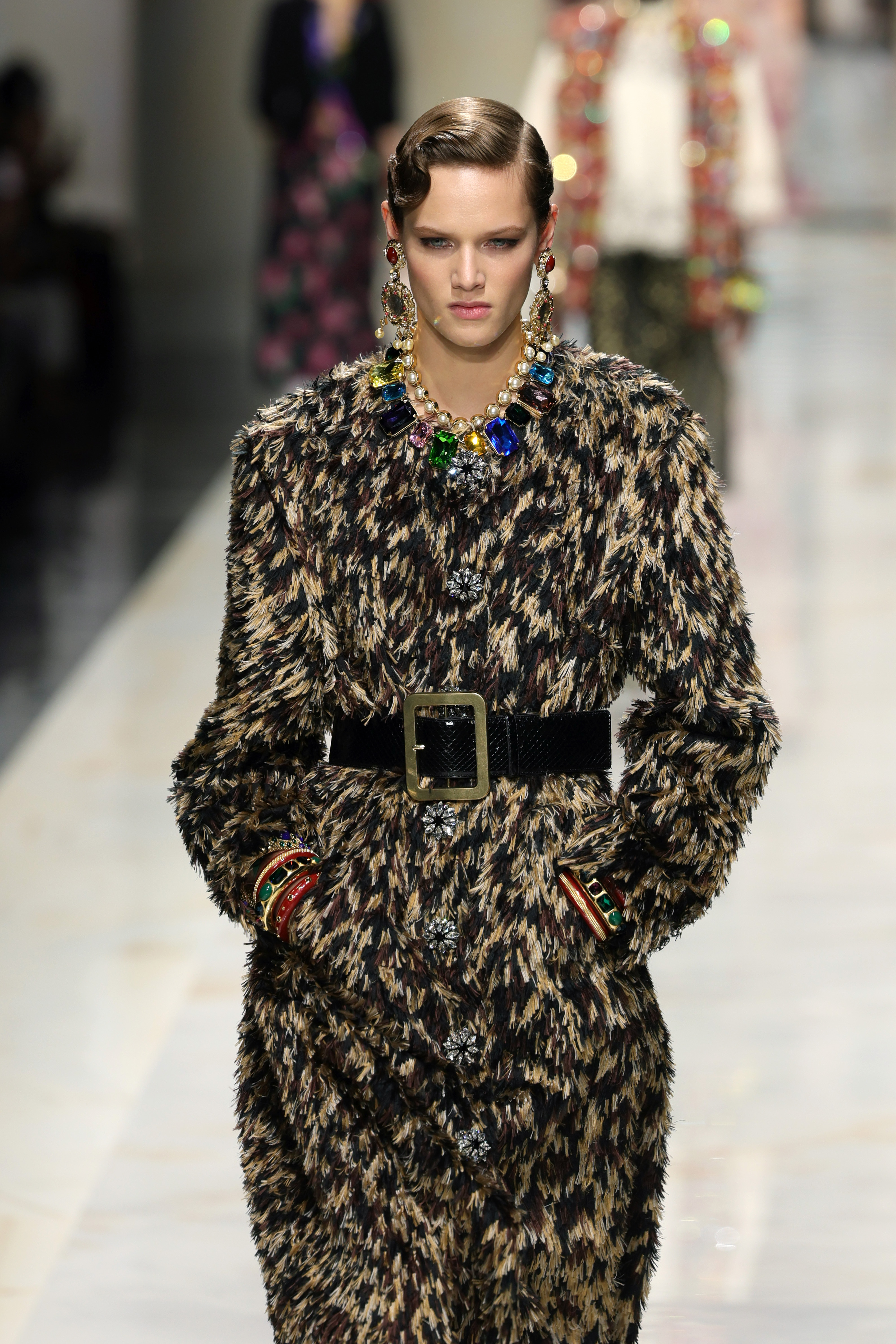 A model walks the runway at the Dolce&Gabbana fashion show during the Milan Fashion Week - Womenswear Spring/Summer 2027 on September 26, 2026 in Milan, Italy. (Getty Images)