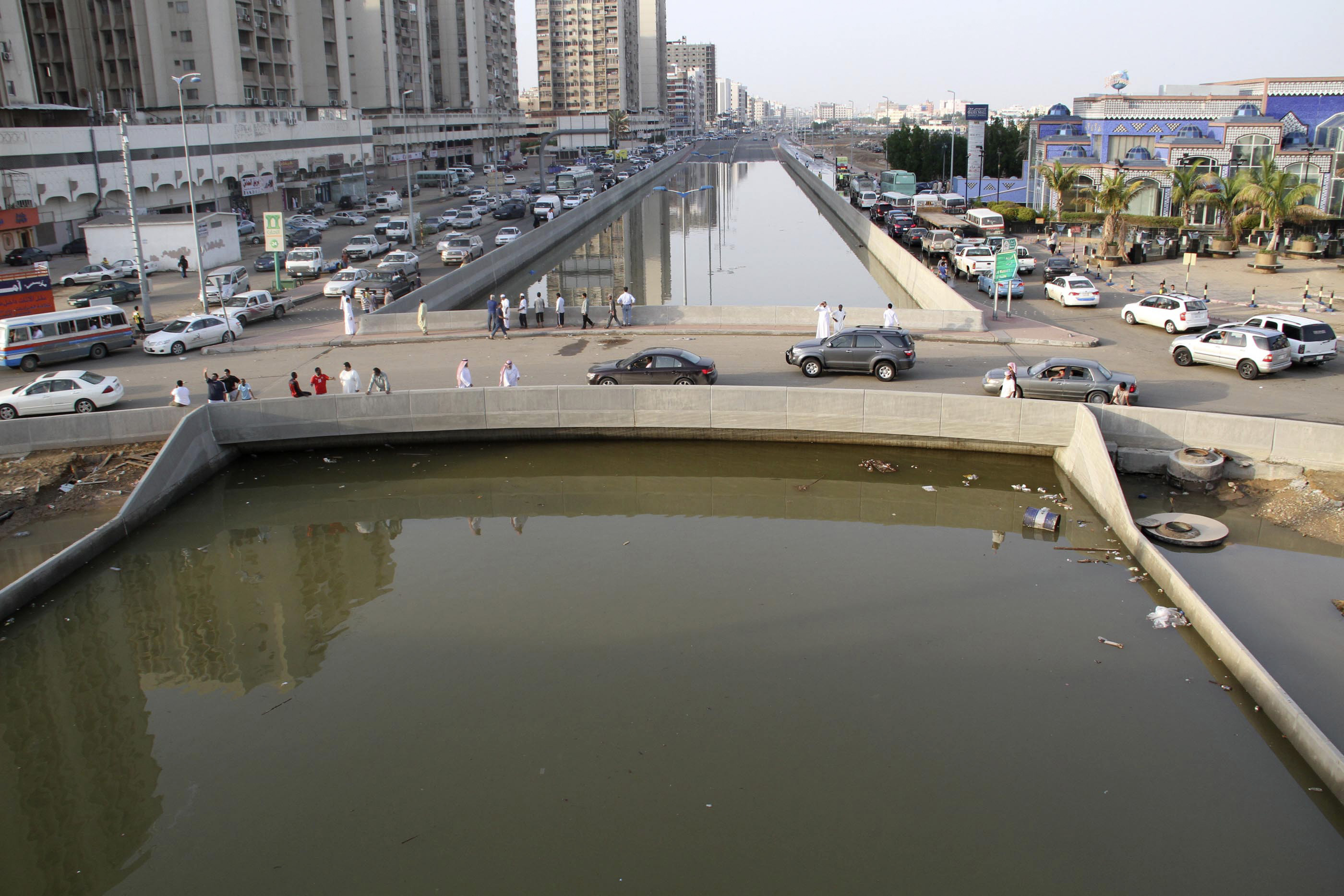 In Jeddah January 27, 2011, torrential rainfall submerged streets and cut off electricity in parts of Saudi Arabia's second largest city. (FILE/REUTERS)