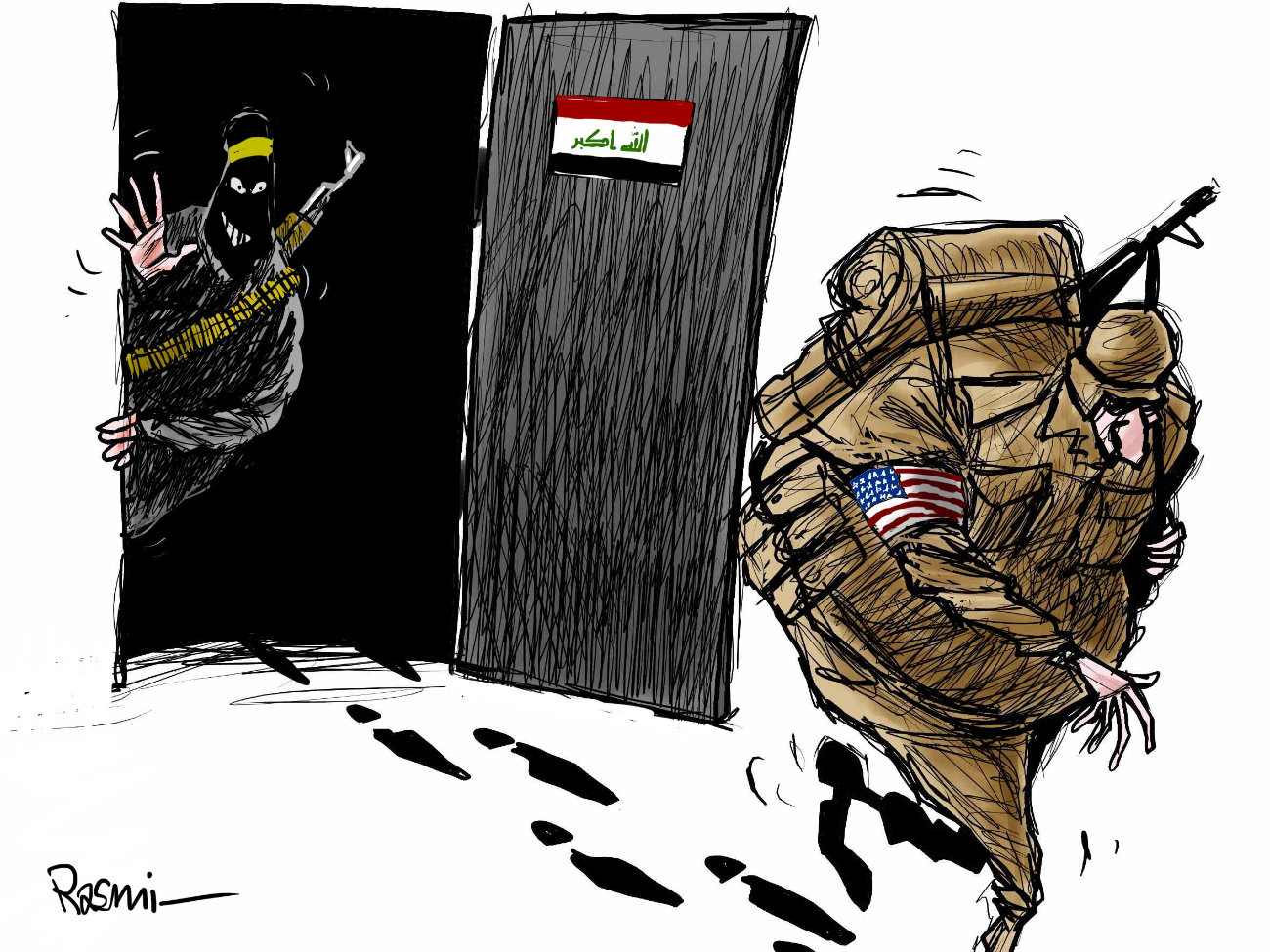 Cartoon by Amjad Rasmi. (Courtesy of Asharq Al-Awsat)