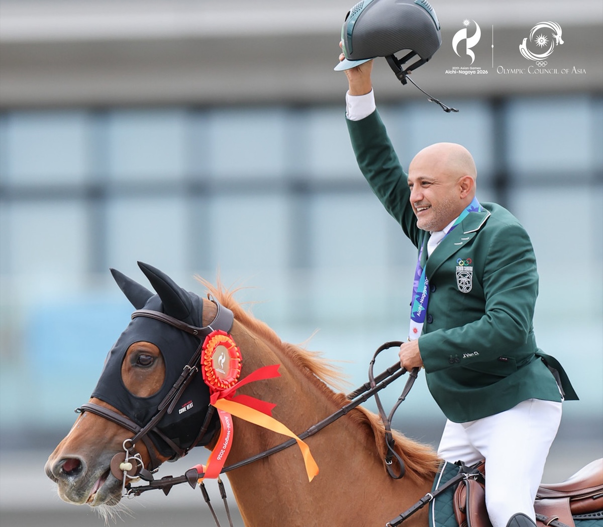 Ramzi Al-Dahami grabbed a last-day win in show jumping. (X: @AsianGamesOCA)