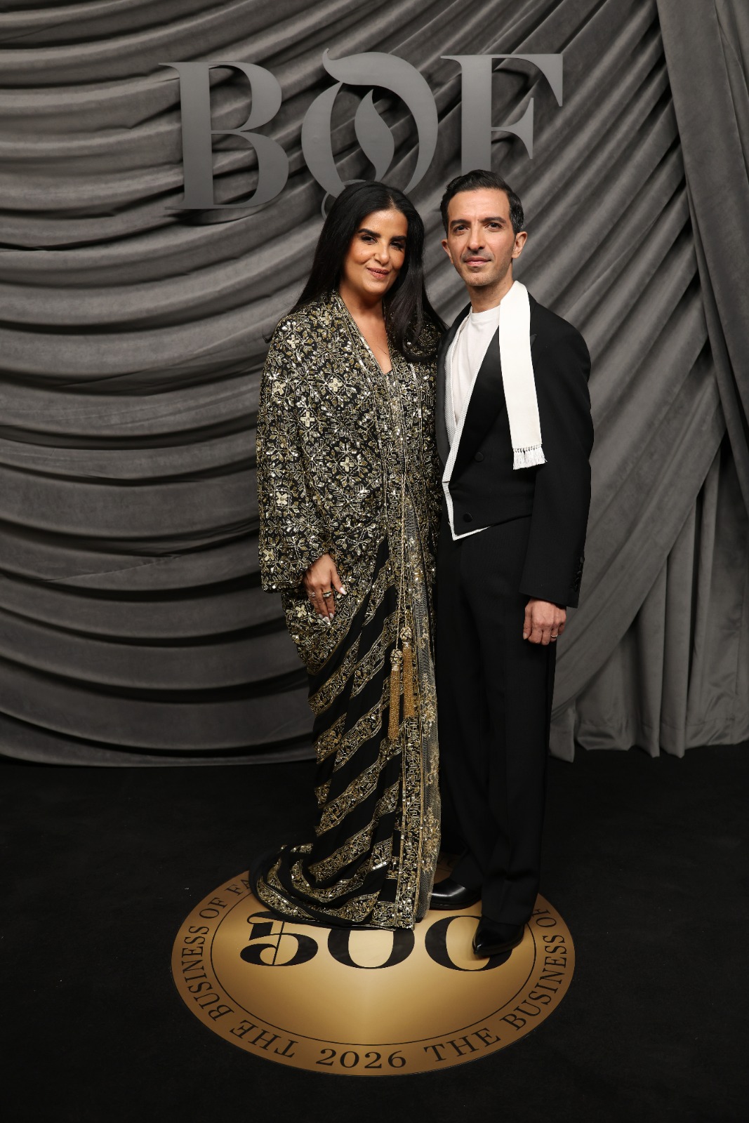 Kuwaiti entrepreneur Zainab Alabdulrazzaq and Business of Fashion’s founder Imran Ahmed attended a gala in Paris. (Getty Images)