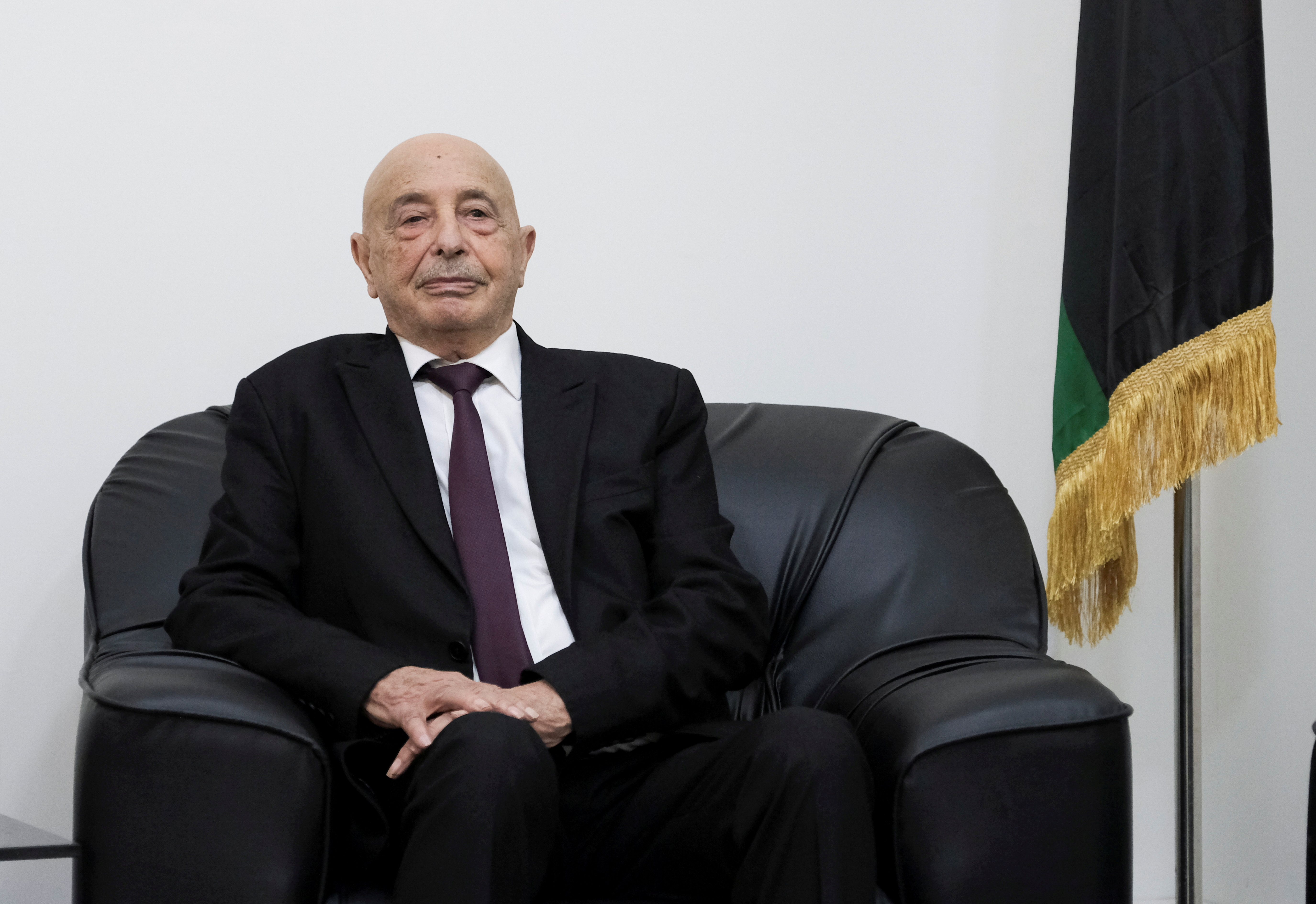 Aguila Saleh, former speaker of Libya’s eastern-based parliament, was removed from the post after 12 years in office. (Reuters)