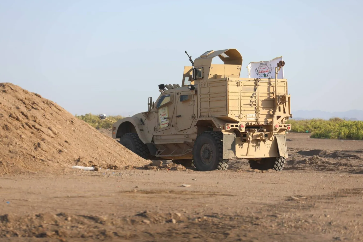 A military vehicle belonging to the "Giants Brigades" forces in the Dhubab district (Military Media)