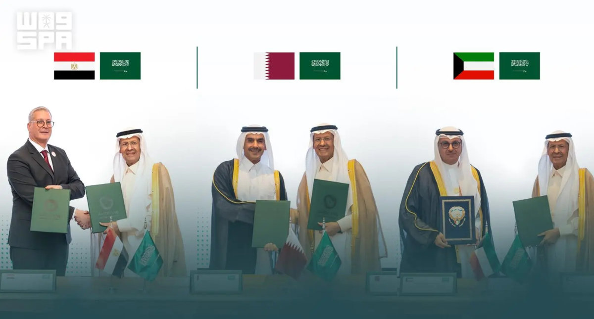 Saudi Arabia inks energy partnership agreements with Kuwait, Qatar, and Egypt. Saudi Arabia inks energy partnership agreements with Kuwait, Qatar, and Egypt.