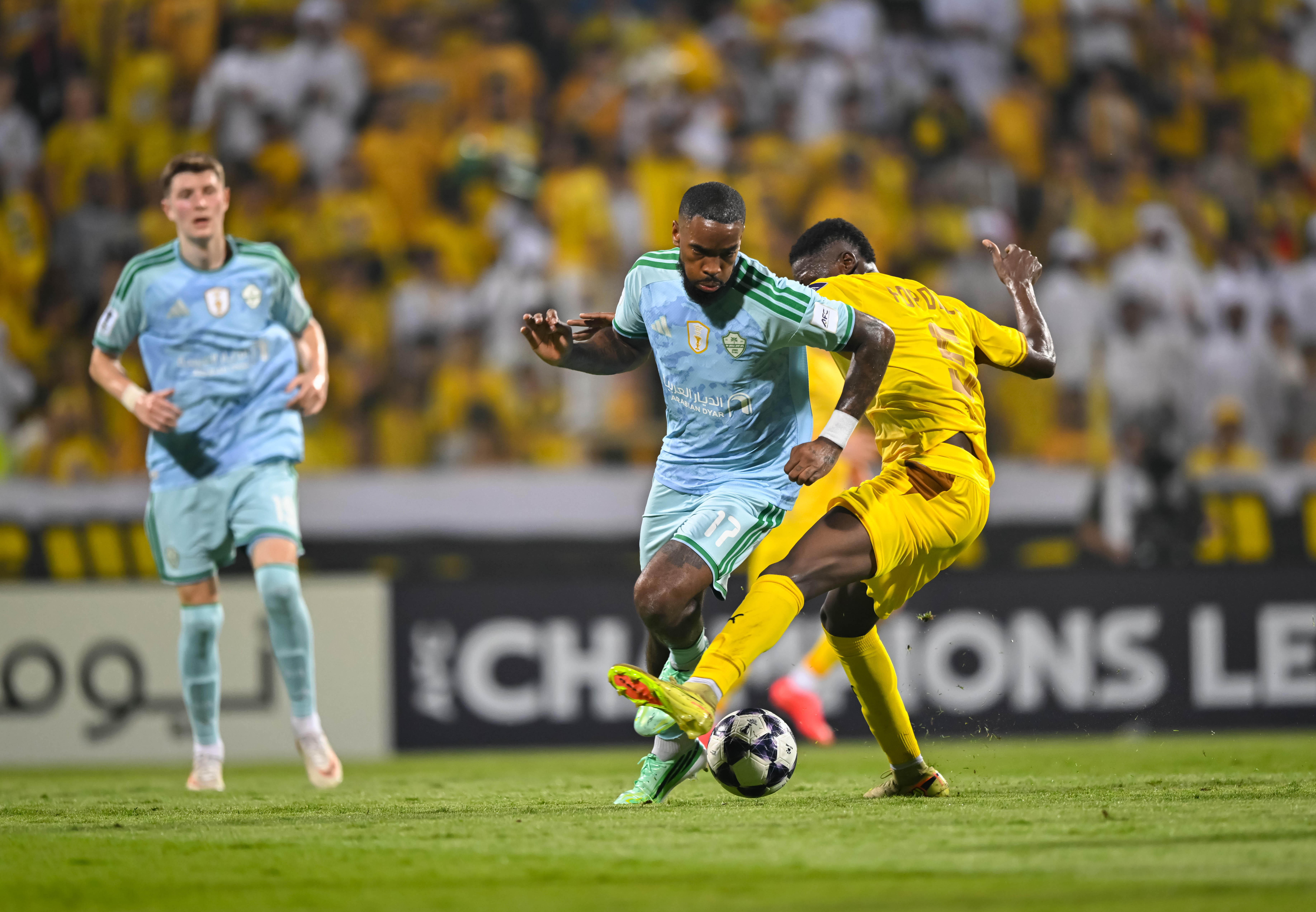 Tensions flared just before halftime when a number of players clashed. (AFC)