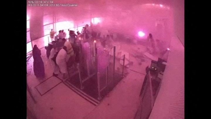 A screenshot shows the moment of the missile attack on Riyadh’s King Khalid International Airport. Roule said Saudi Arabia’s air defense network was “very effective, well-trained and well-equipped,” but no system could stop every attack.