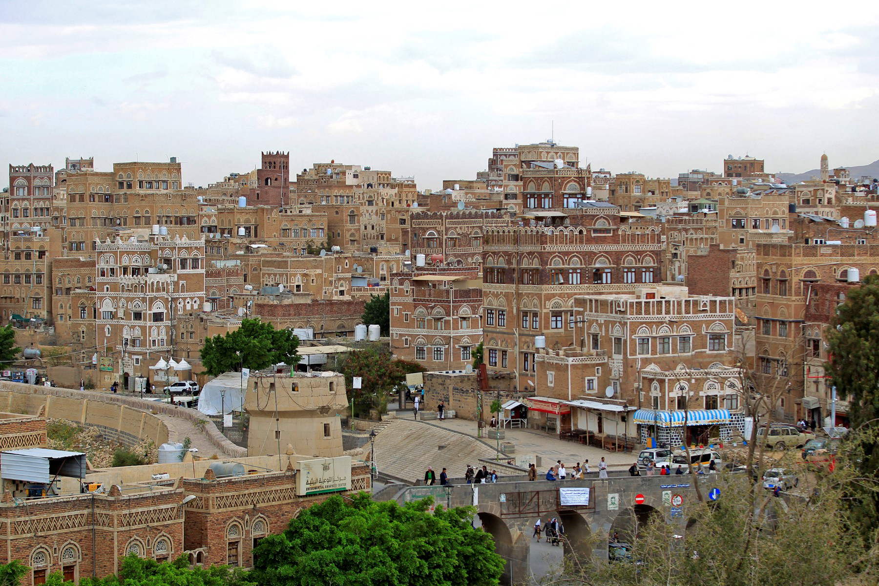 This picture shows a view of Sanaa's old city with its UNESCO-listed buildings on March 26, 2023. (Photo by Mohammed Huwais / AFP)