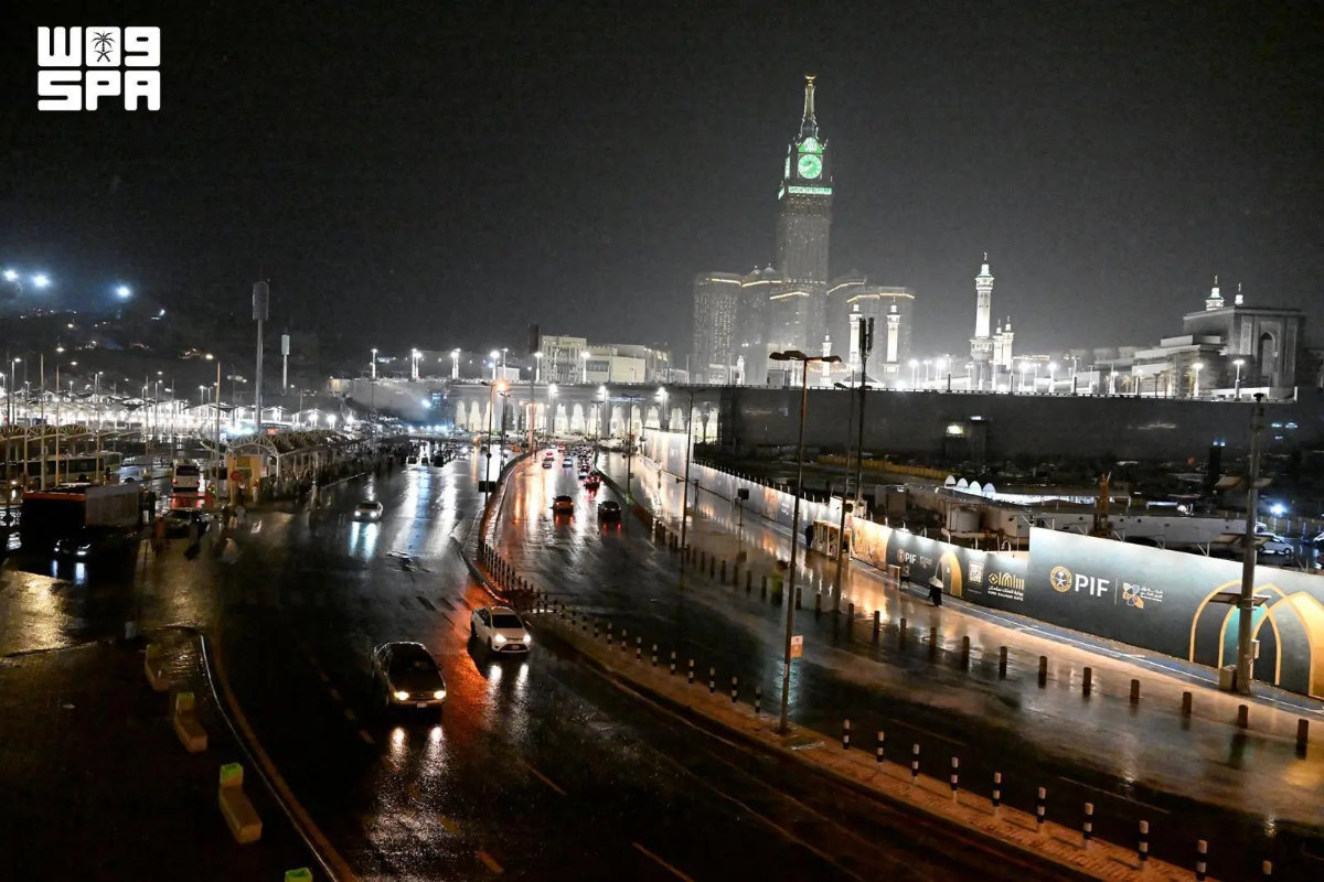Wet night in Makkah following a moderate rains on Oct. 14. (SPA)