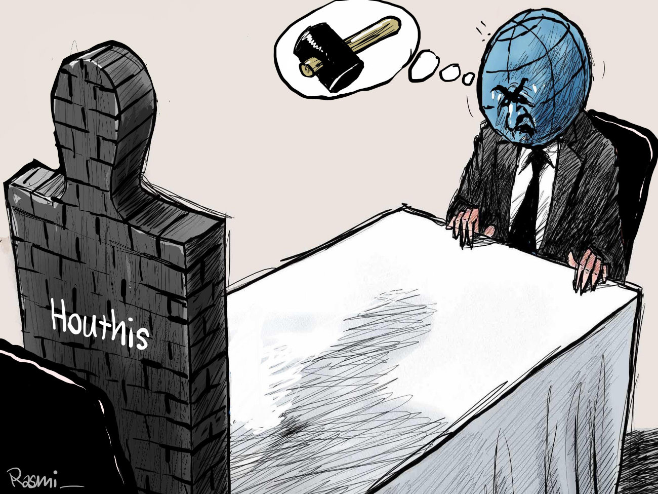 Cartoon by Amjad Rasmi. (Courtesy of Asharq Al-Awsat)