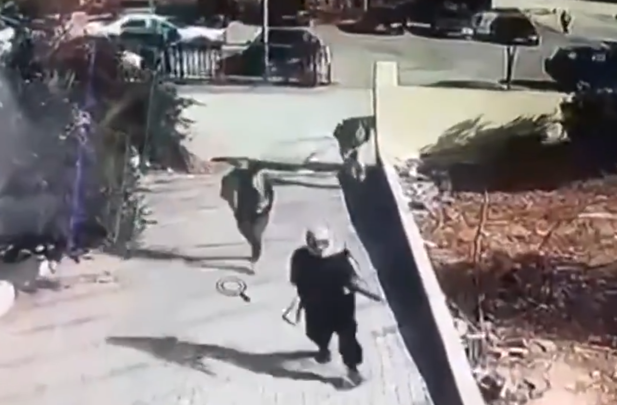 Security cameras captured the moment gunmen attacked a church in Karak, southern Jordan.