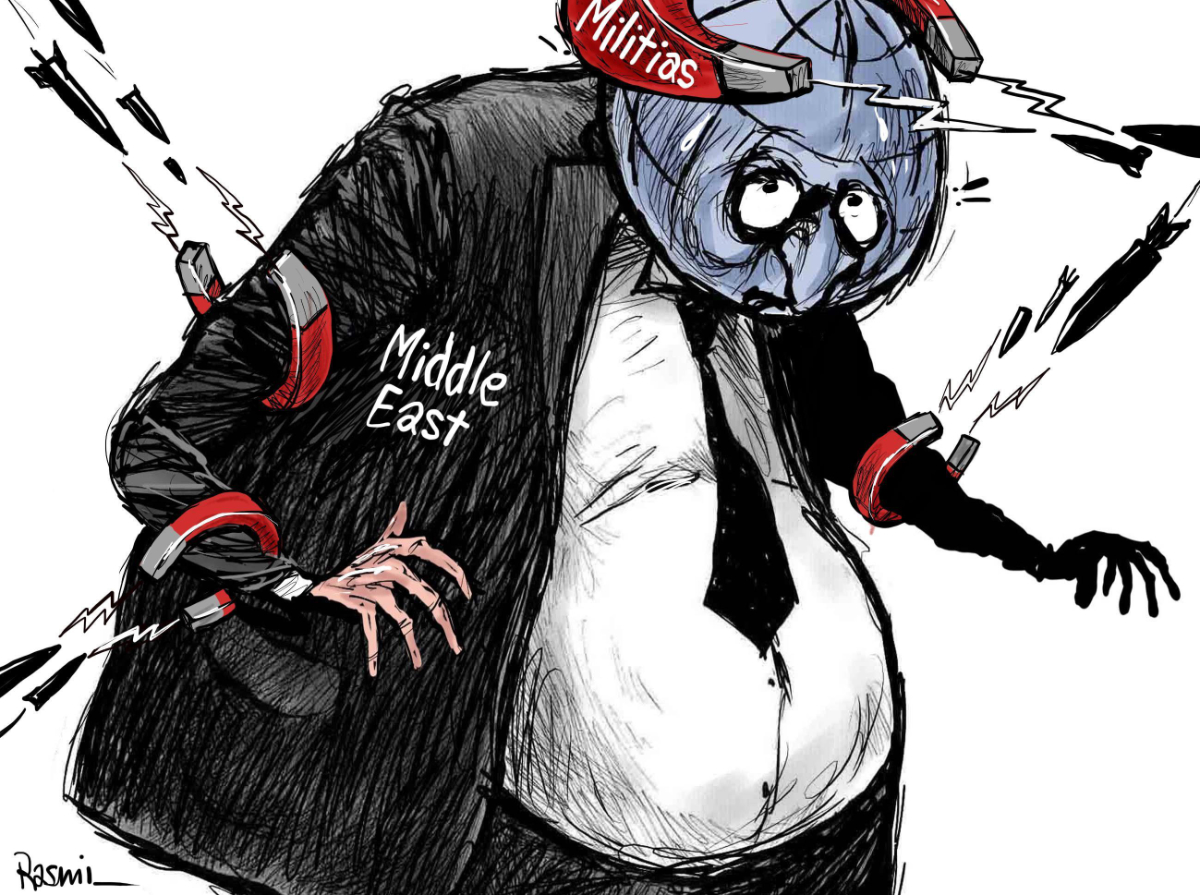 Cartoon by Amjad Rasmi. (Courtesy of Asharq Al-Awsat)