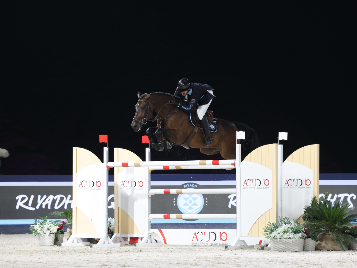 Saudi showjumper Abdulrahman Alrajhi living the dream in front of the Pyramids of Giza