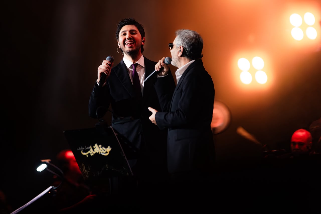 Fadel Chaker and his son sang together. (Supplied)