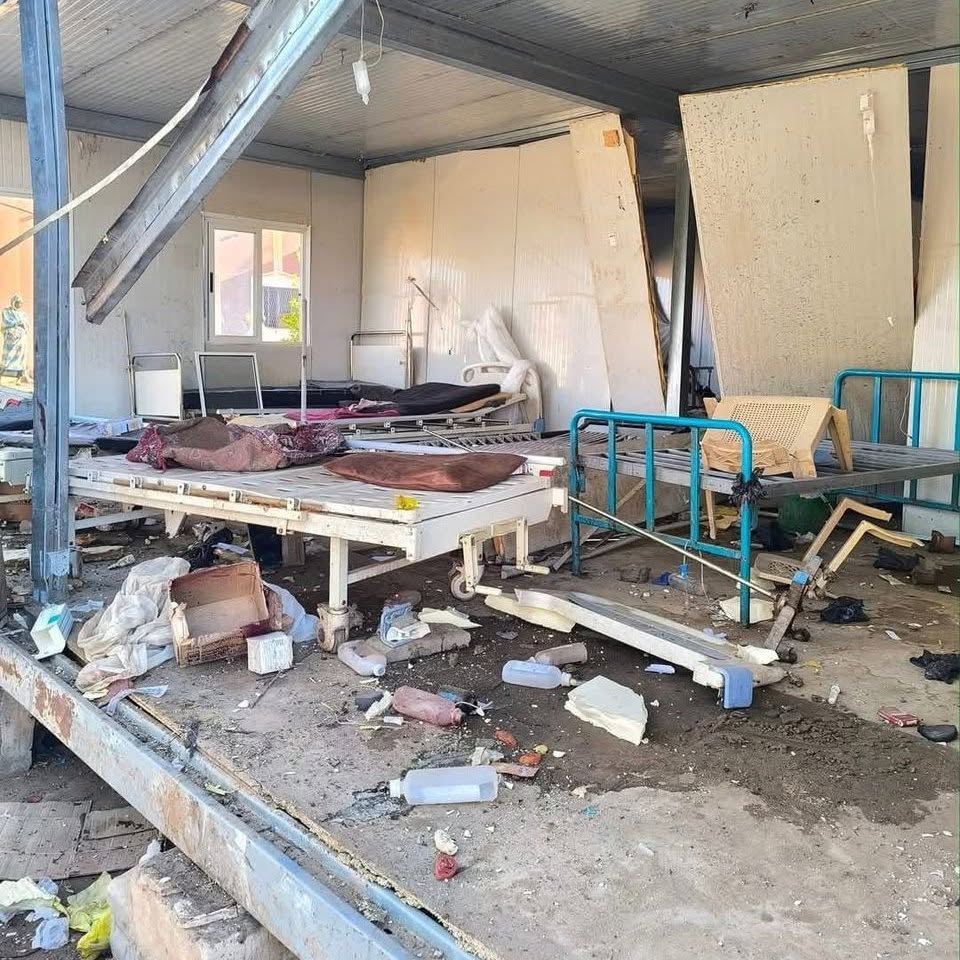 Destruction at the Saudi Hospital in El-Fasher. Hospitals in North Darfur have closed one by one as the fighting has intensified and health facilities have come under attack. (MSF file)