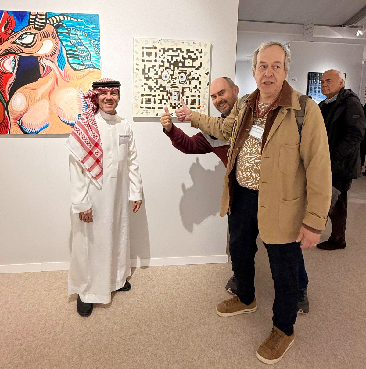 Fahad Salem Basodan presents his artwork at Paris’s historic Salon d’Automne. (Supplied)