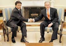 Bush, Musharraf Try to Ease Tension Over Bombing Row