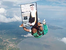 Al-Suwailem Skydives With Prince Khalid’s Portrait
