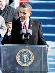 Barack Hussein Obama walks into history