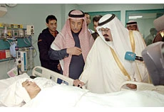 Abdullah visits injured Palestinians