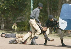 Pakistani police school attacked