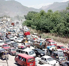 Frightened residents flee Swat
