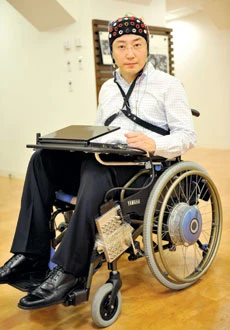 Wheelchair steered by thought