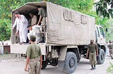 Military rescues students