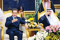 Abdullah, Sarkozy discuss Mideast
