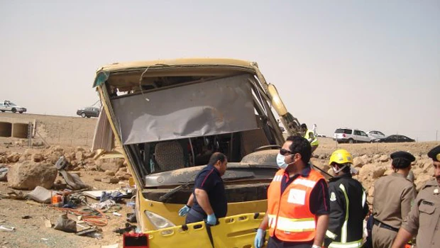 Pilgrim killed, 31 hurt in highway accidents