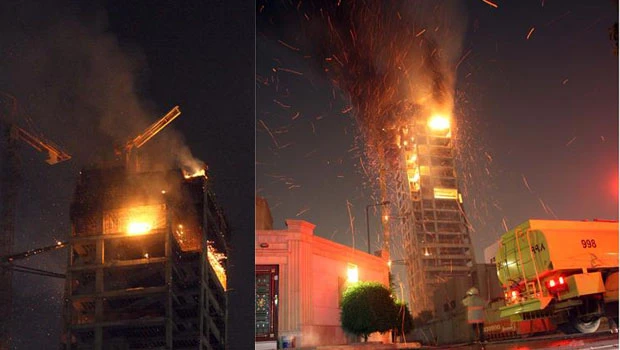 Fire hits building under construction in Riyadh