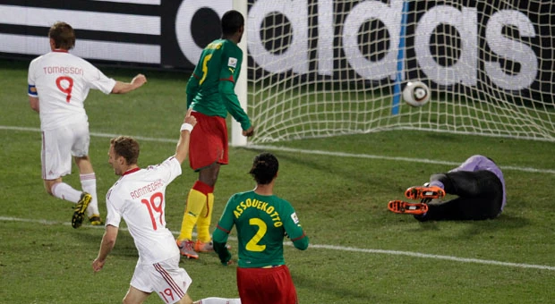 Cameroon first out in World Cup after losing to Denmark