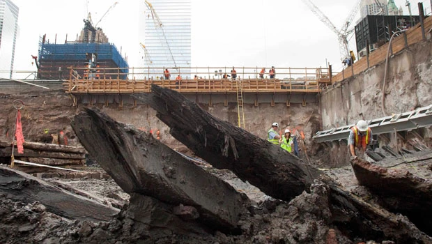 Ship buried in 18th century unearthed at WTC site
