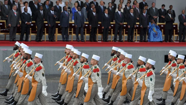 African troops march in Paris Bastille Day parade