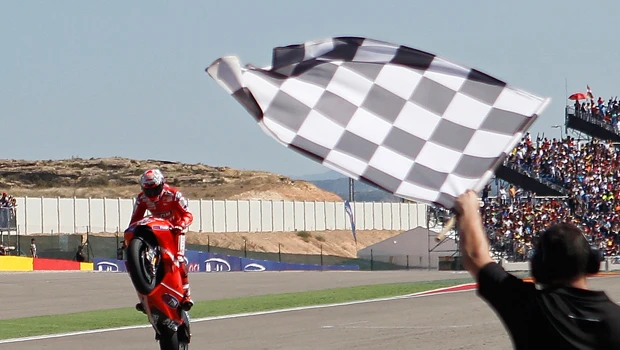 Stoner wins Moto GP's Aragon GP from pole