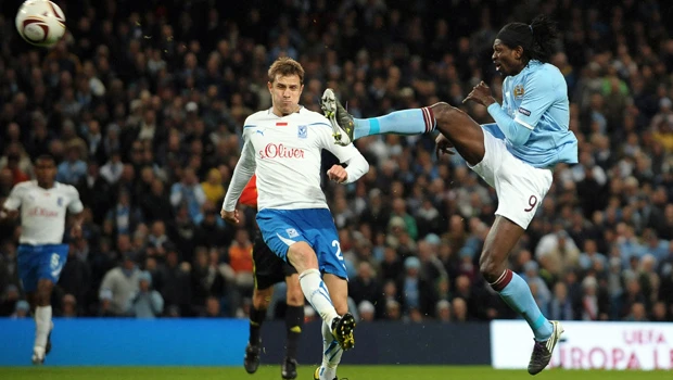 Atletico break duck, hat trick for Adebayor