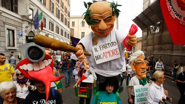 Italians hold protest against Berlusconi