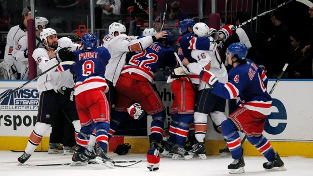 Rangers top Oilers in fight-marred game