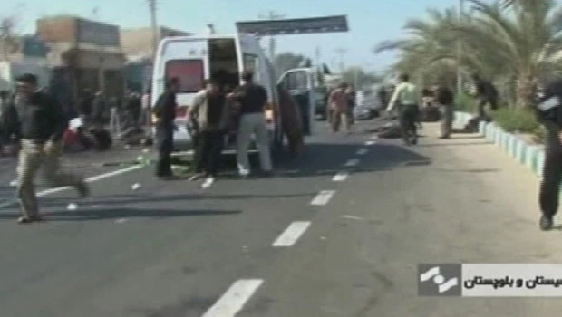 Iran blames US, Israel for suicide blasts